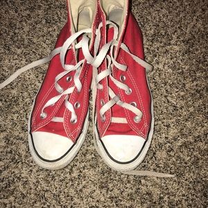 Red converse high tops